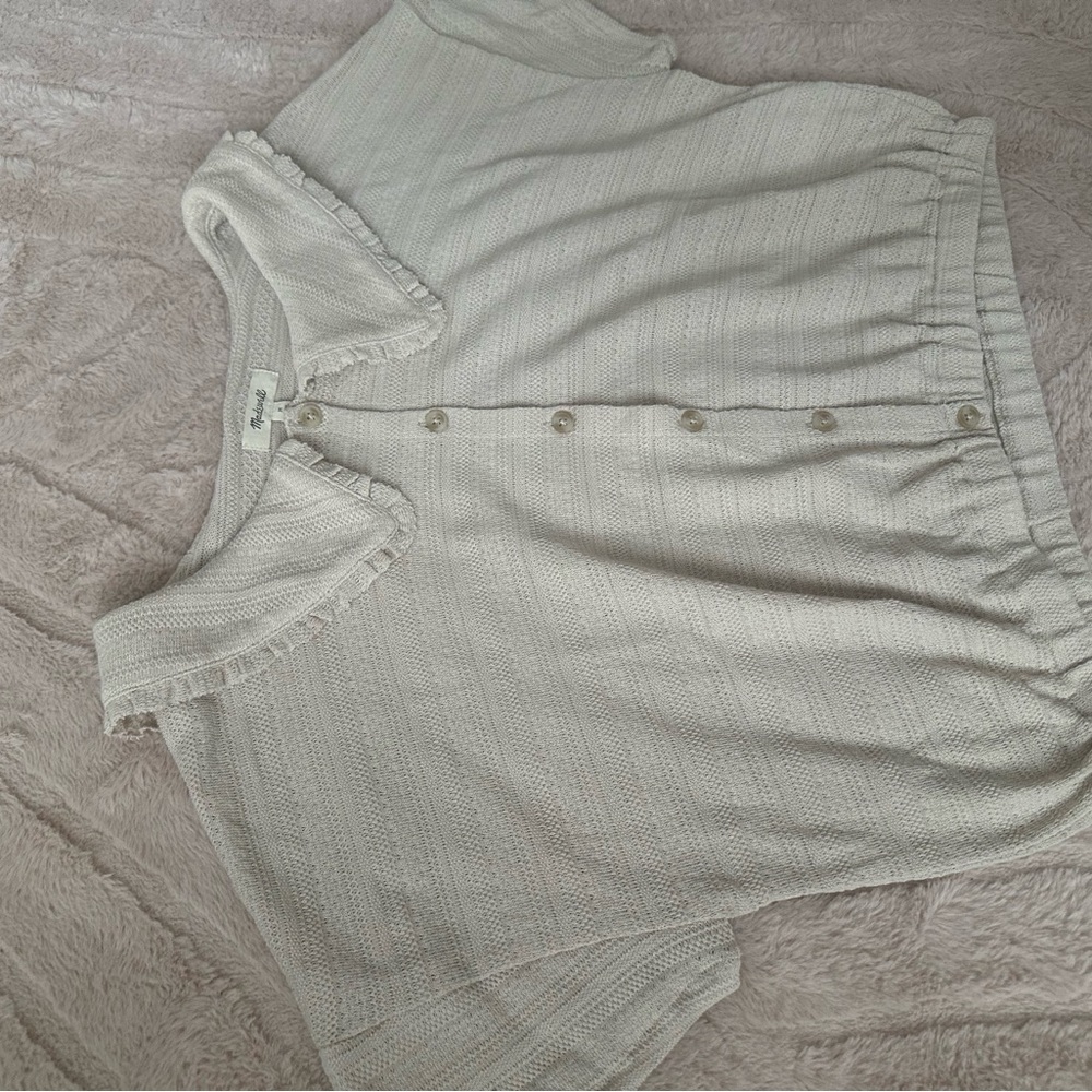 Madewell Ruffle-Collared Crop Top - Picture 9 of 13